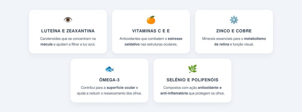 Quais nutrientes são importantes para a visão?
