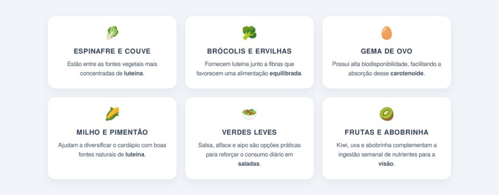 Quais alimentos são ricos em luteína?