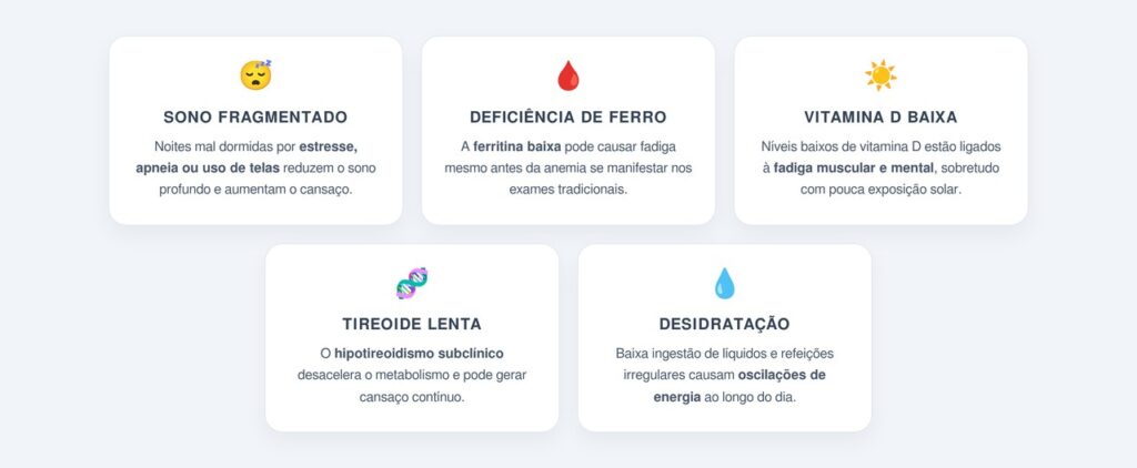 Quais são as causas mais comuns do cansaço persistente?