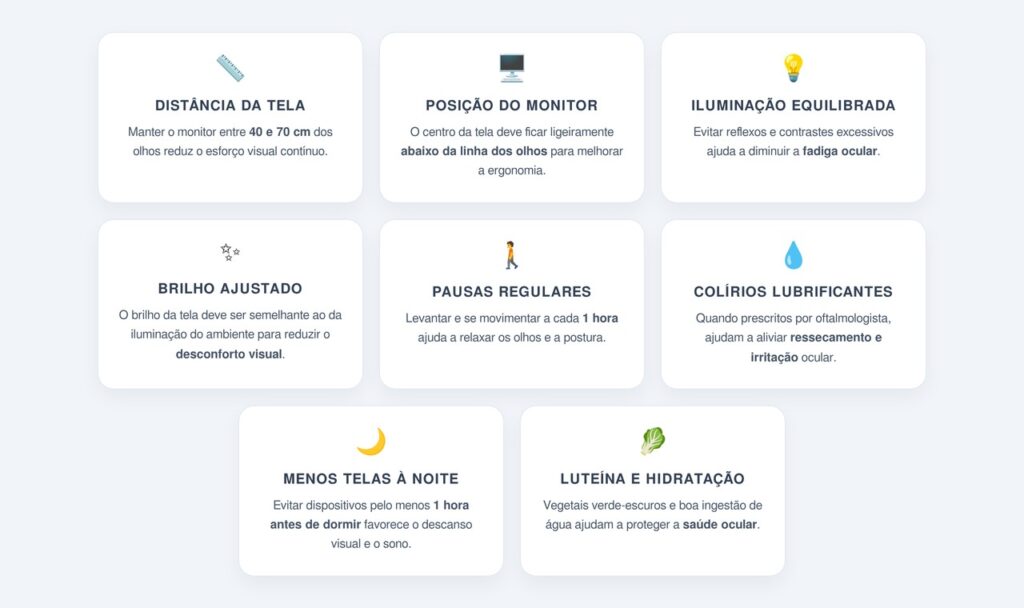 Quais outras estratégias protegem a saúde ocular?