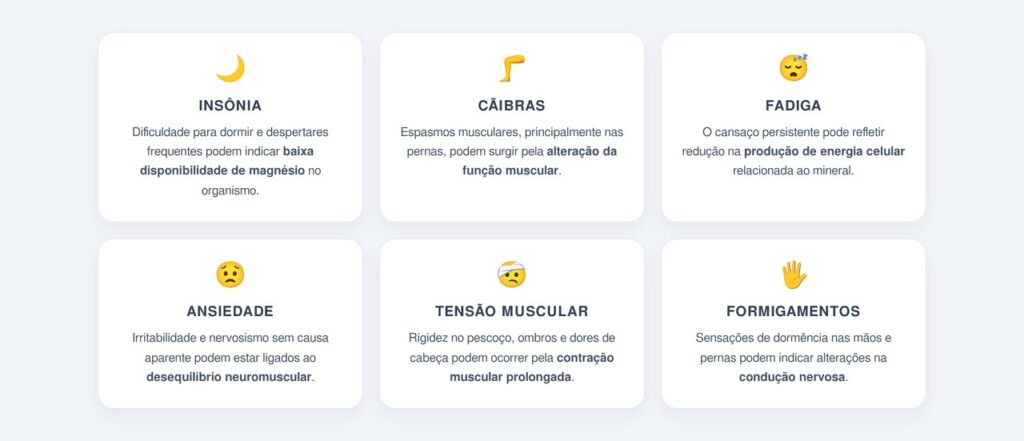 Quais são os sinais de carência de magnésio?