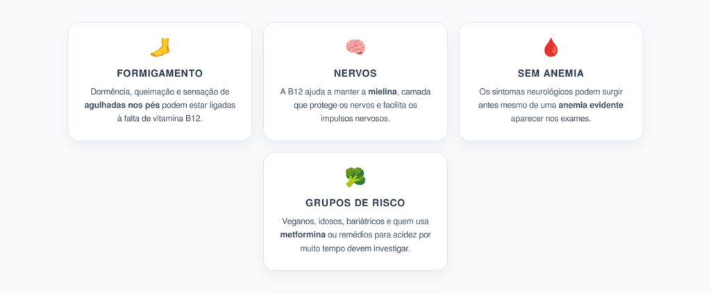Formigamento nos Pés: Quando Pode Ser Falta de Vitamina B12