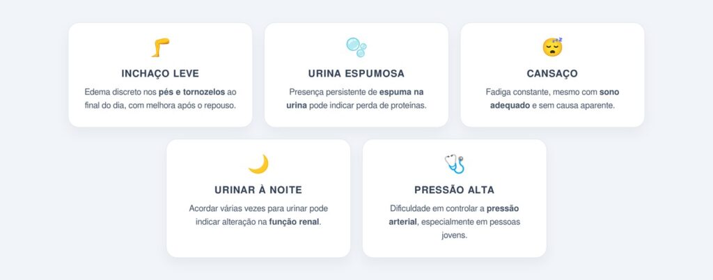 Quais sinais podem aparecer antes da creatinina alterar?