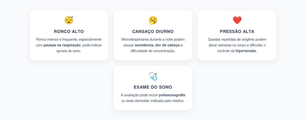 Apneia do Sono: o Trio Ronco Alto, Cansaço e Pressão Alta