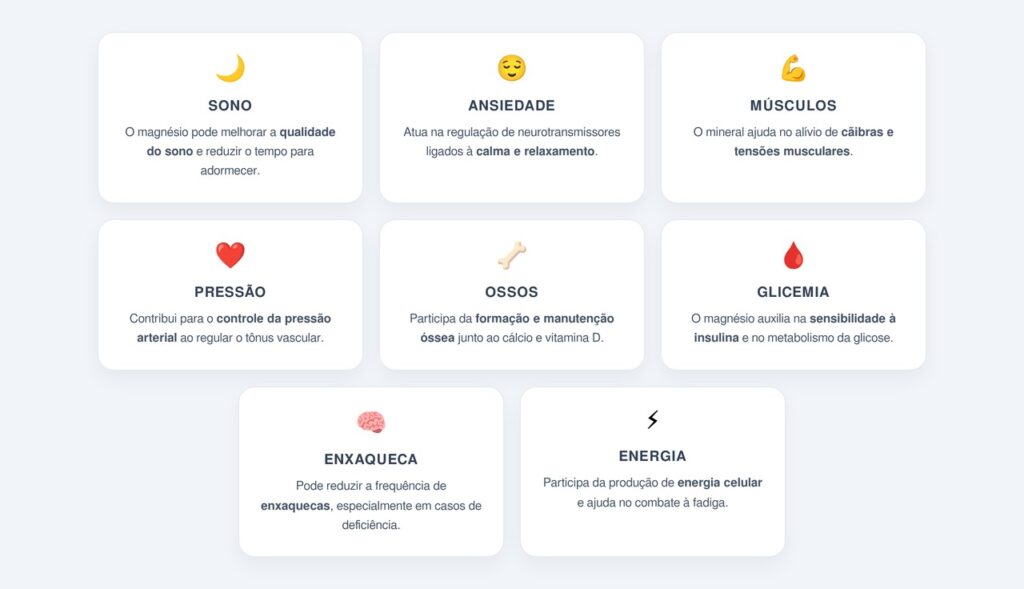Quais são os 8 principais benefícios do magnésio?