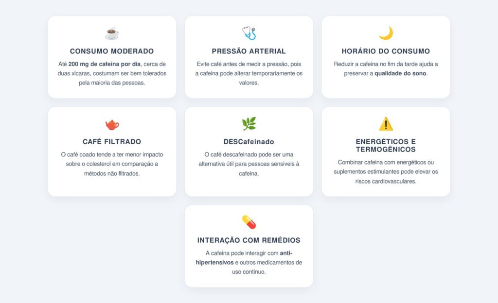 Quais são os limites diários recomendados de cafeína?