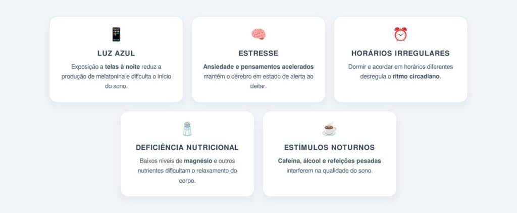 Quais são as causas mais comuns da insônia?