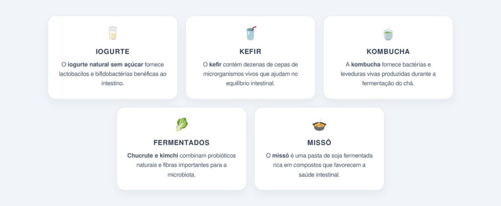Quais alimentos probióticos ajudam a repovoar o intestino?