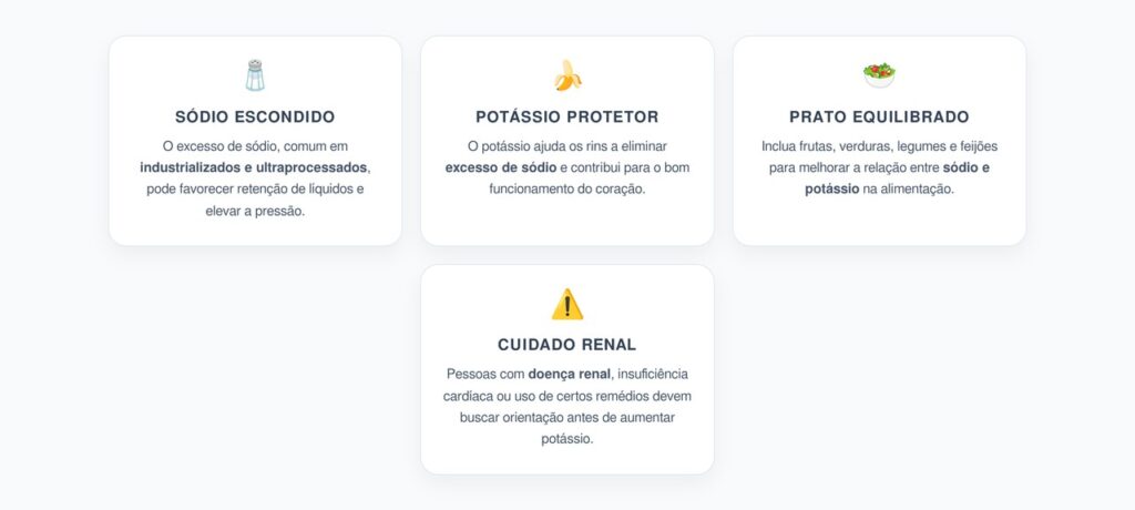 Pressão Alta Silenciosa: O Desequilíbrio Entre Sódio e Potássio no Prato