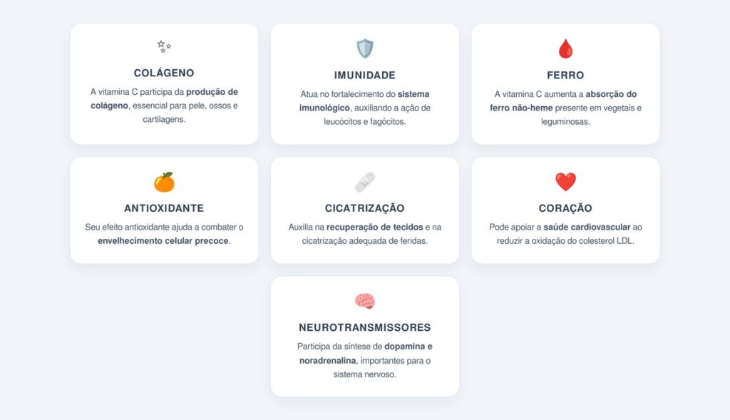 Quais são as principais propriedades da vitamina C?