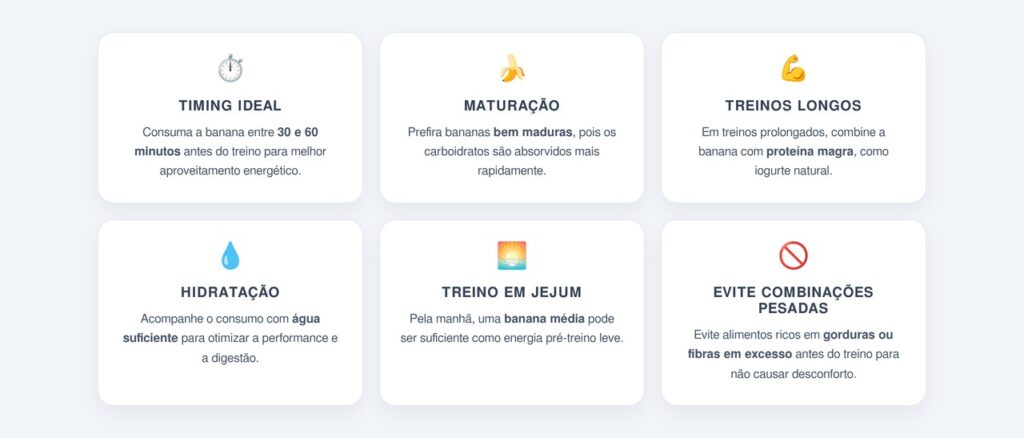 Qual o melhor momento para comer a banana antes do treino?