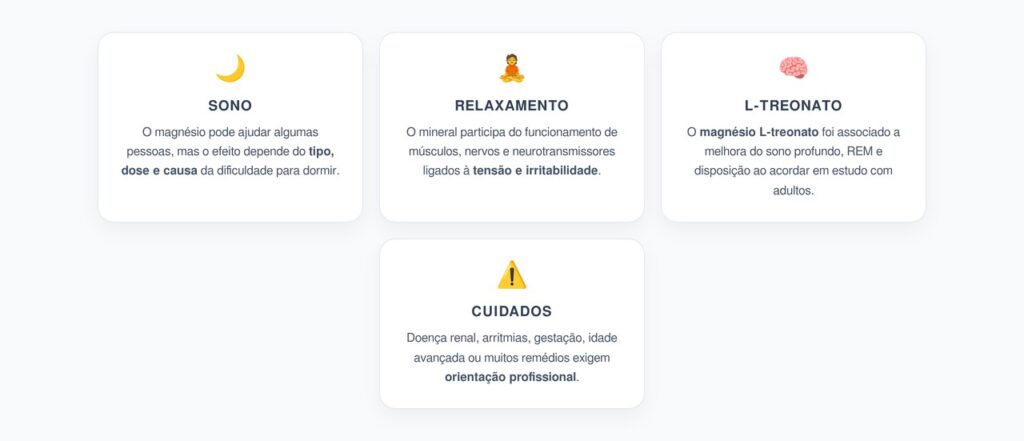 Magnésio para Sono: Quando Ajuda e Qual Tipo Faz Diferença
