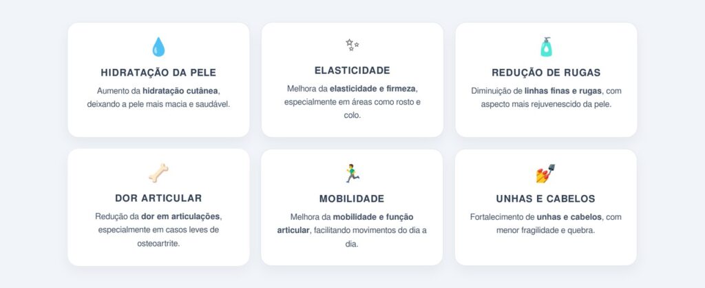 Que benefícios a combinação traz para pele e articulações?