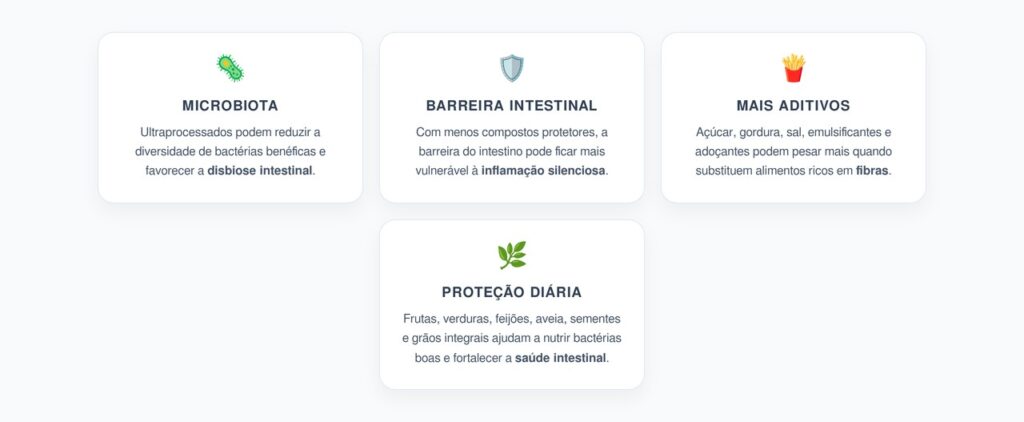 Ultraprocessados e Microbiota: O Dano Silencioso no Intestino
