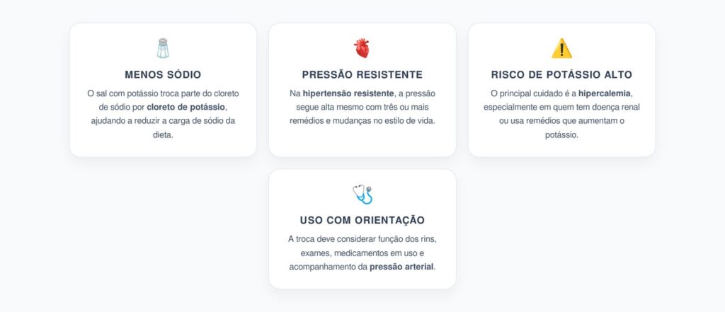 Sal com Potássio na Hipertensão Resistente: Benefício Possível e Risco Real