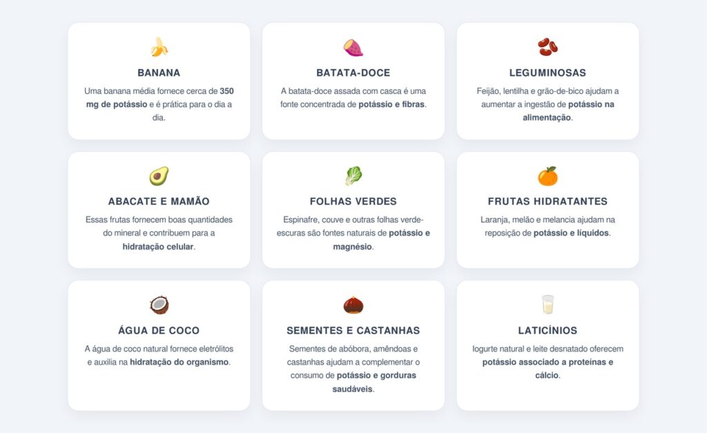 Quais alimentos são as melhores fontes de potássio?