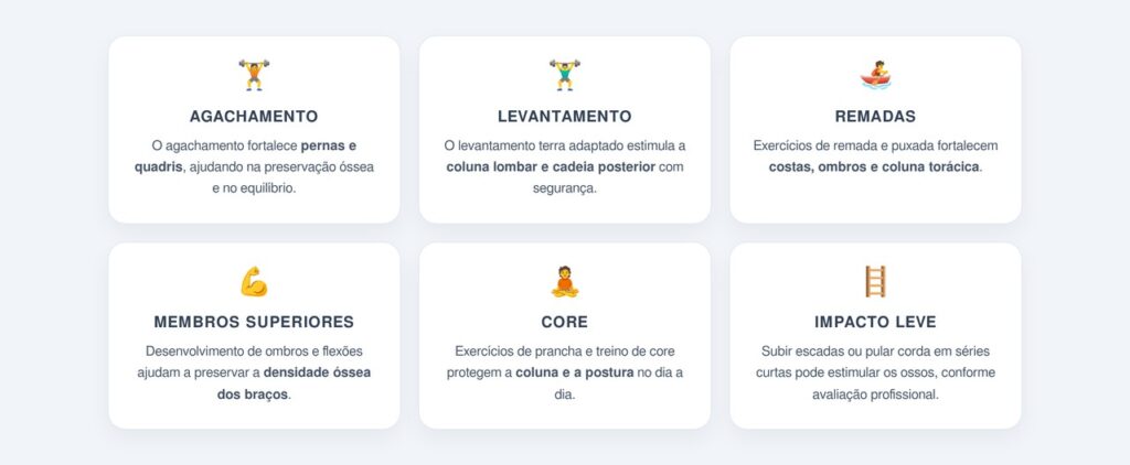 Quais exercícios de força são mais indicados?