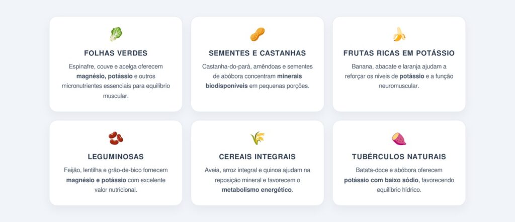 Quais alimentos fornecem esses minerais?