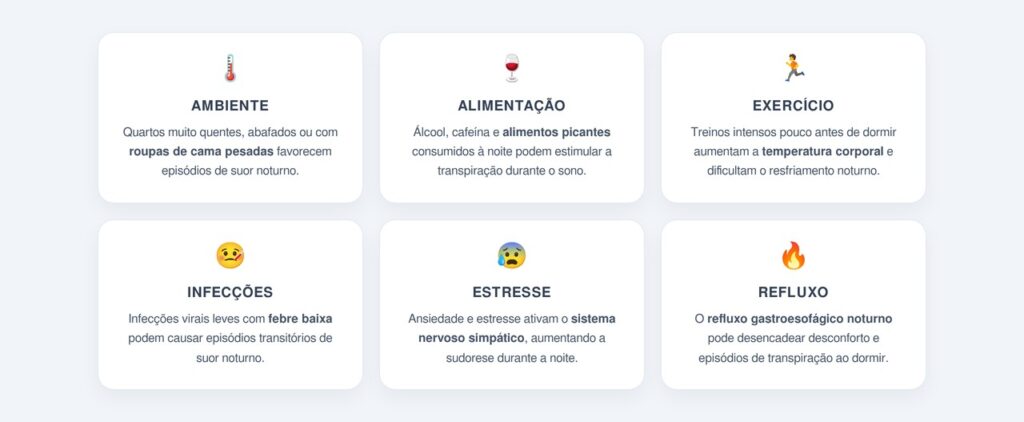 Quais são as causas mais comuns do suor noturno?