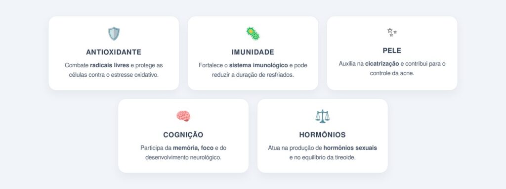 Quais são as principais propriedades do zinco?