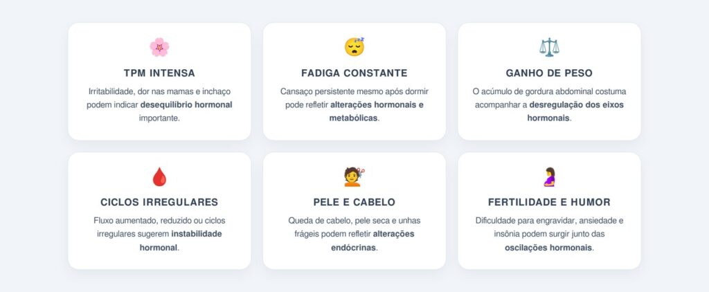 Quais sintomas indicam que esses três eixos estão desregulados?