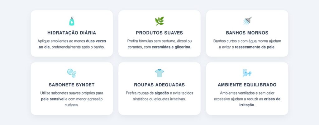Como hidratar e cuidar da pele para reduzir as crises?