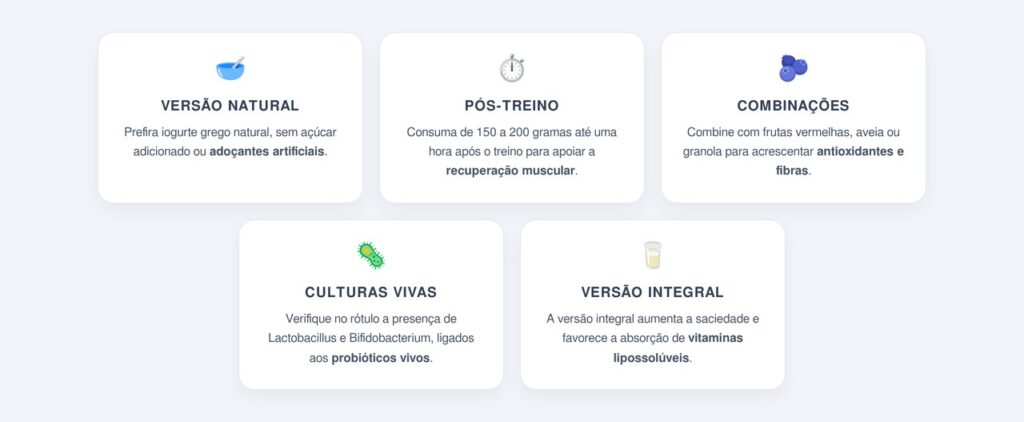 Quais benefícios o iogurte grego oferece para a recuperação?