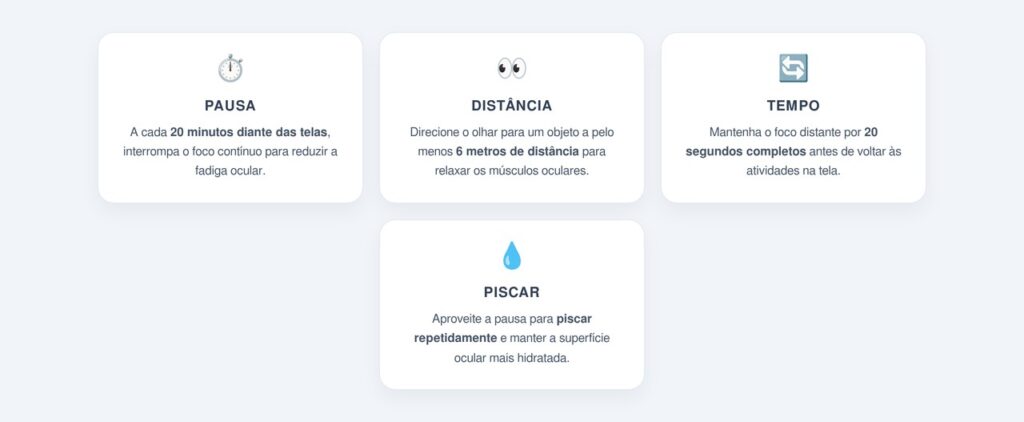 Como aplicar a regra 20-20-20?
