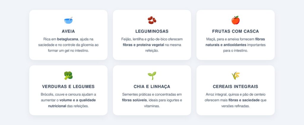 Quais alimentos são as melhores fontes de fibras?