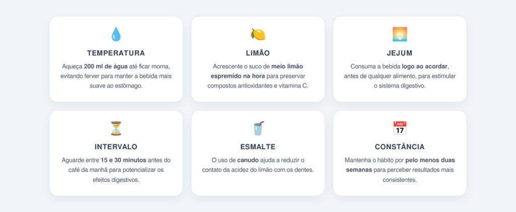 Como preparar a água morna com limão corretamente?