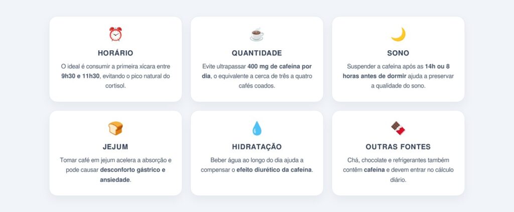 Quais cuidados ajudam a aproveitar melhor a cafeína?