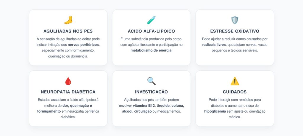Ácido Alfa-Lipoico: Agulhadas nos Pés, Nervos Periféricos e Neuropatia