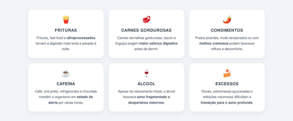 Quais alimentos evitar perto da hora de dormir?