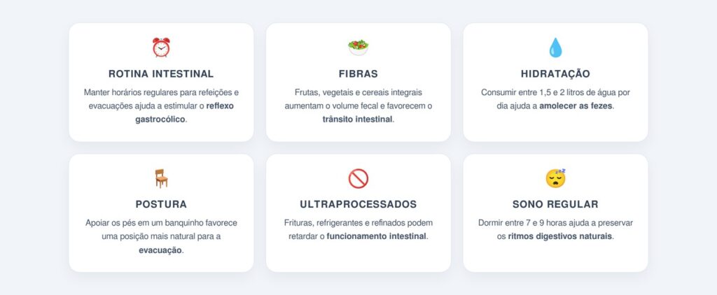 Quais hábitos diários favorecem o trânsito intestinal?