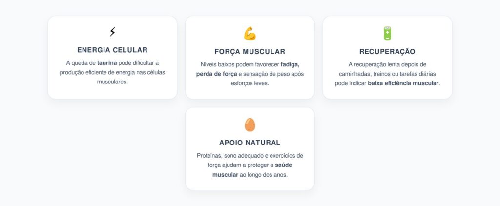 Queda de Taurina nas Células: Sinais de Cansaço Muscular Constante