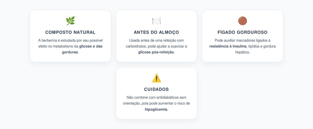 Berberina Antes do Almoço: Freio na Glicose e Apoio contra Gordura no Fígado
