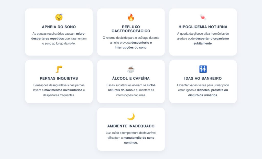 Quais são as principais causas dos despertares?