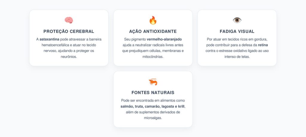 Astaxantina: O Antioxidante Vermelho que Protege Cérebro e Visão