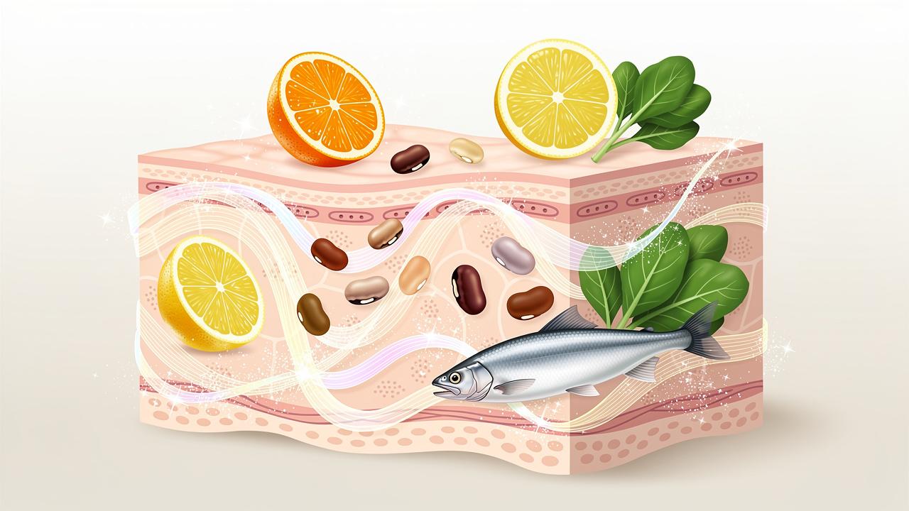 A derme depende de aminoácidos, antioxidantes e minerais para firmeza.