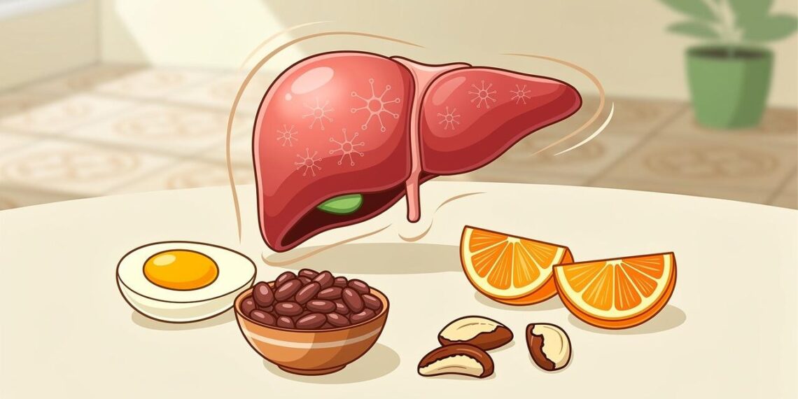 De quais nutrientes essenciais o fígado precisa diariamente para se regenerar naturalmente e em quais alimentos comuns eles são encontrados