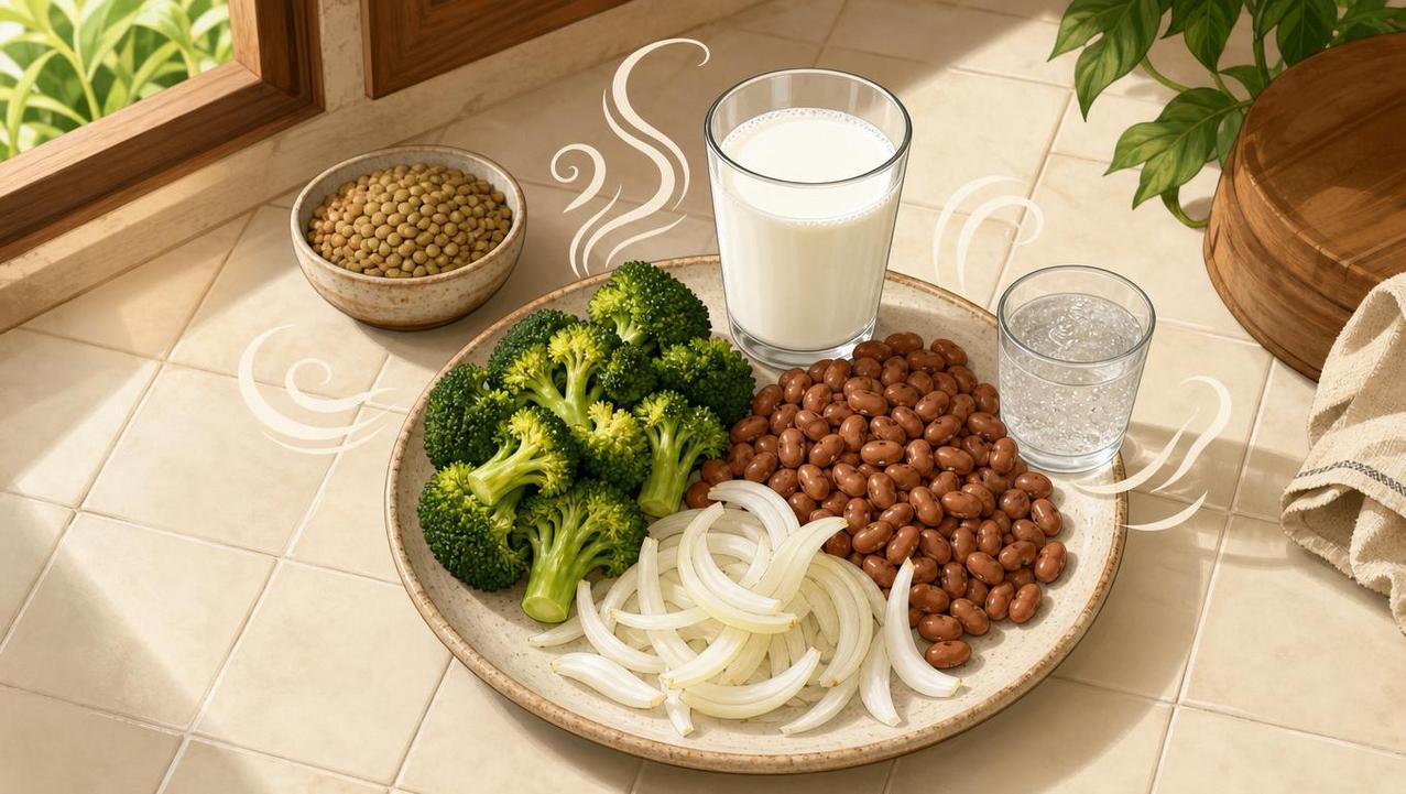 Alimentos fermentáveis podem agravar flatulência, distensão abdominal e desconforto após refeições.
