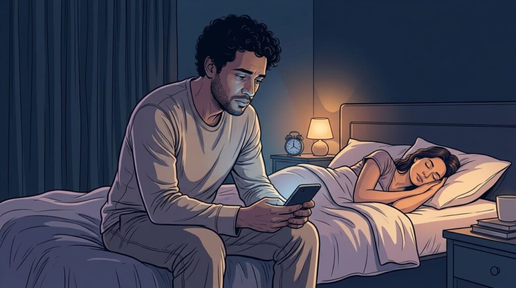 A insônia não é só por causa do estresse do dia, mas também pela luz das telas que confunde o cérebro à noite