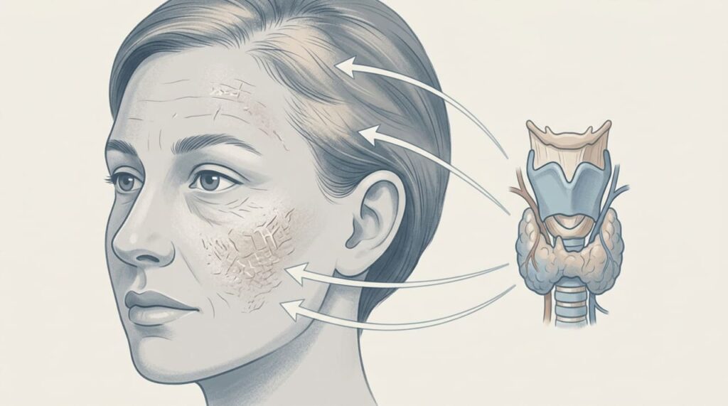 4 sinais visíveis no rosto que indicam disfunção tireoidiana e desequilíbrio hormonal