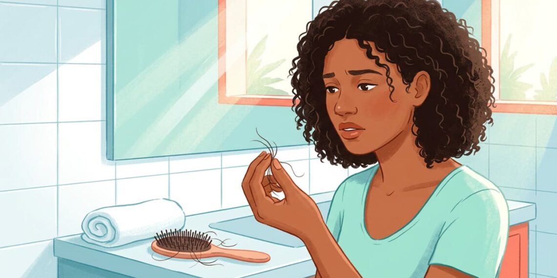A queda de cabelo excessiva não se deve apenas ao estresse mental, mas sim aos baixos níveis de ferritina que bloqueiam a oxigenação do folículo