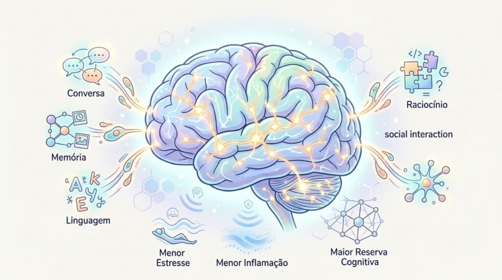 A manutenção de vínculos sociais ativos é um dos fatores-chave na prevenção do declínio cognitivo