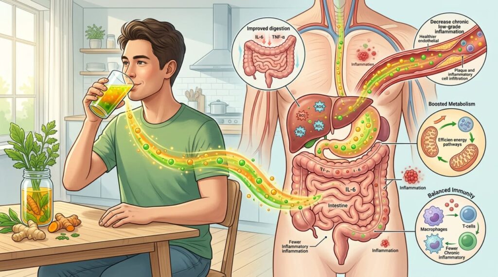 O que consumir em jejum para auxiliar no controle da inflamação sistêmica de forma natural e segura