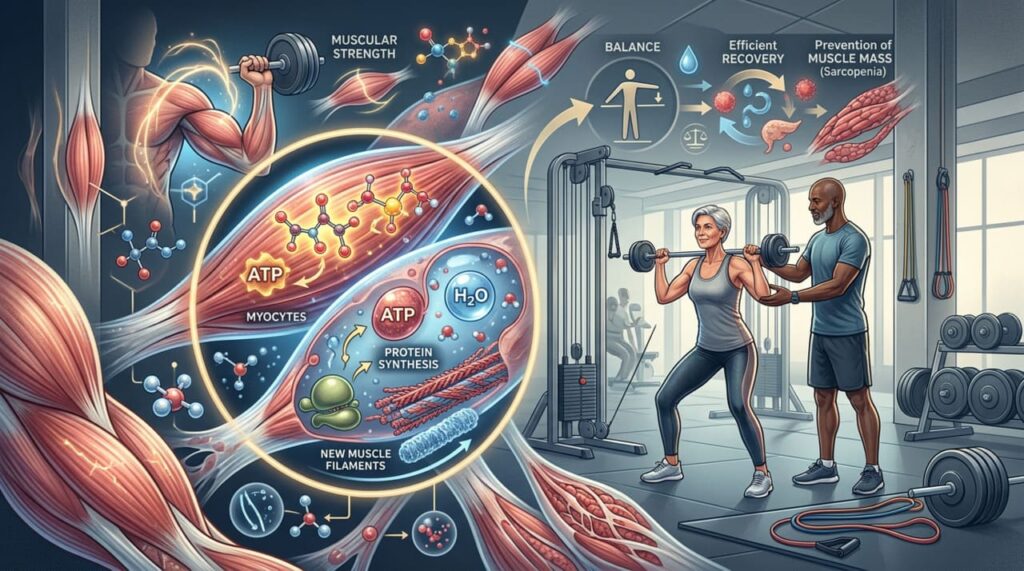 Como usar a creatina monohidratada para preservar a massa muscular após os 50 anos