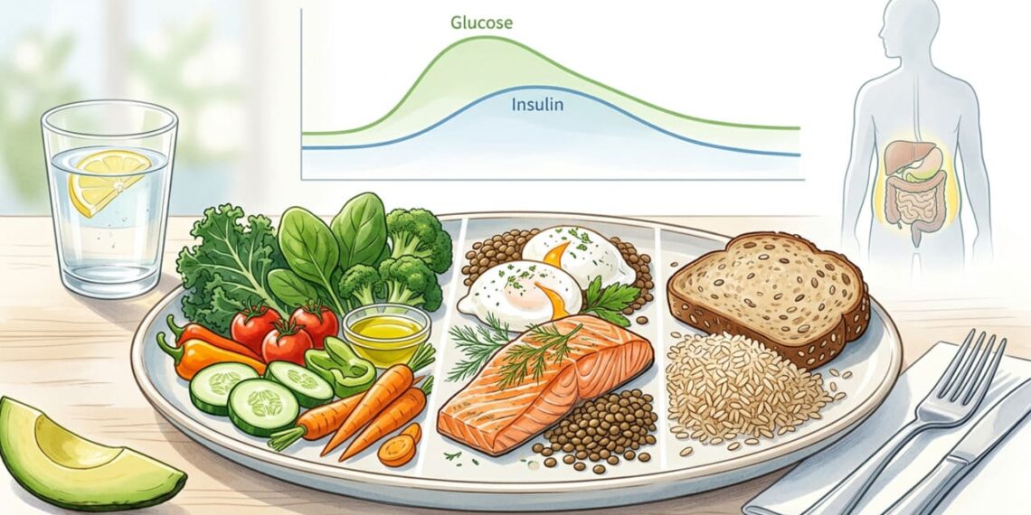 Como a ordem em que você come os alimentos nas refeições afeta os picos de insulina e previne o acúmulo de gordura visceral