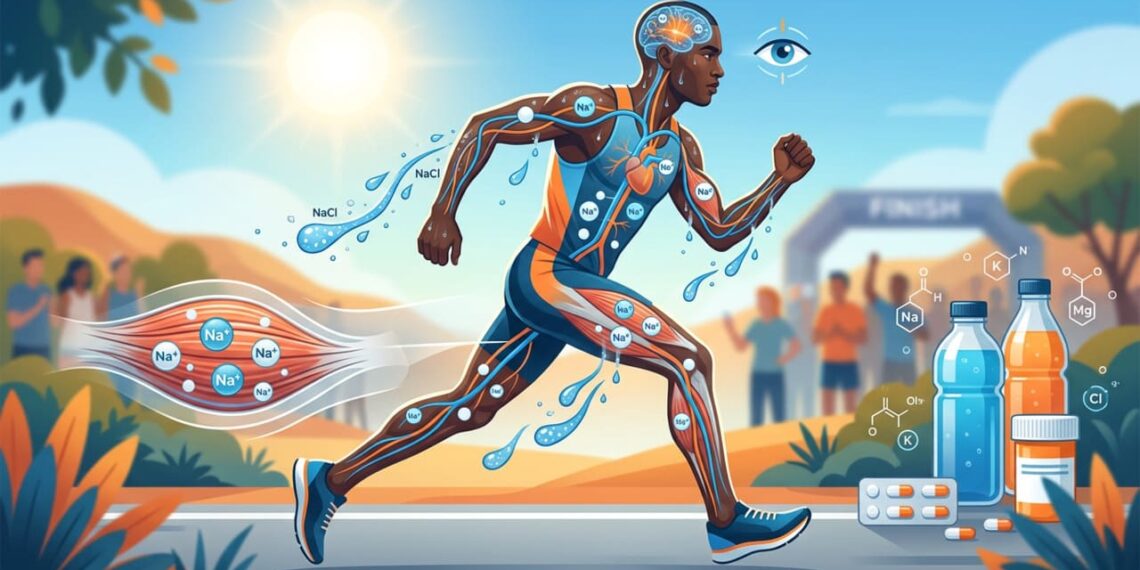 O que o eletrólito sódio faz ao desempenho físico e à hidratação durante exercícios prolongados?
