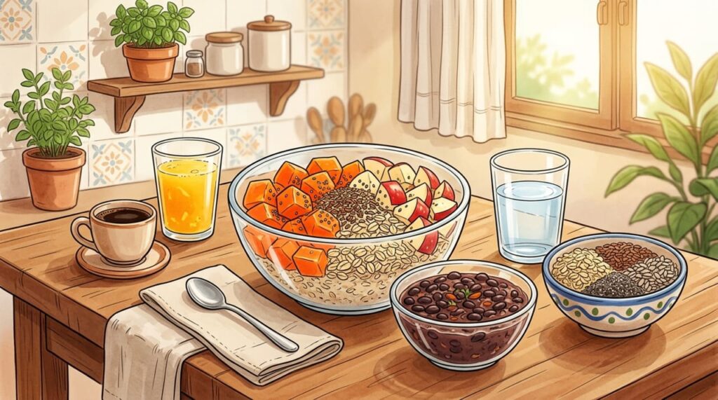 De quanta fibra o corpo precisa diariamente, considerando a saúde intestinal e o risco cardiovascular?